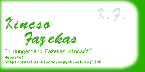 kincso fazekas business card